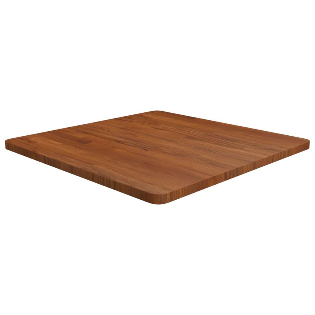 Firkantet Bordplade 40X40X1,5 Cm Ubehandlet Massivt Egetræ - Mørkebrun / 70 x 70 x 2.5 cm
