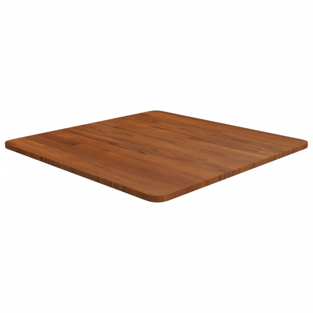 Firkantet Bordplade 40X40X1,5 Cm Ubehandlet Massivt Egetræ - Mørkebrun / 60 x 60 x 1.5 cm