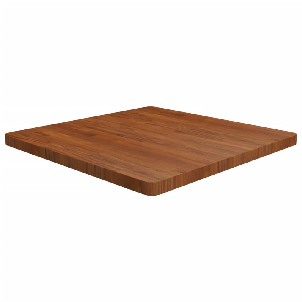 Firkantet Bordplade 40X40X1,5 Cm Ubehandlet Massivt Egetræ - Mørkebrun / 80 x 80 x 4 cm