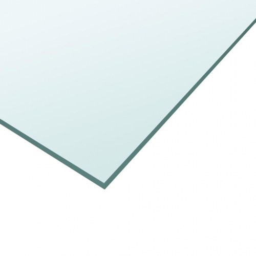 Bordplade i hærdet glas 40 × 40 cm - transparent firkantet