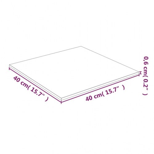 Bordplade i hærdet glas 40 × 40 cm - transparent firkantet