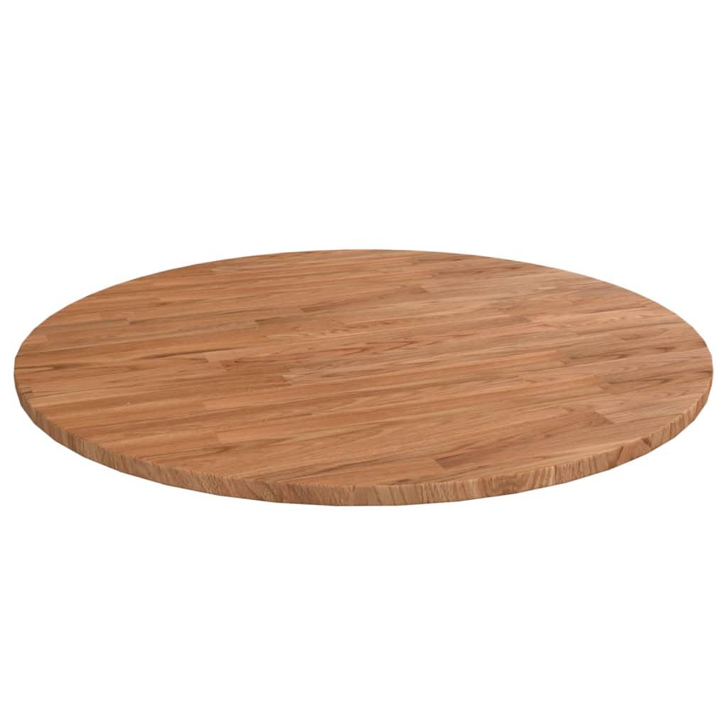 Rund Bordplade Ø40X1,5 Cm Ubehandlet Massivt Egetræ - Lysebrun / Ø 80 x 1.5 cm