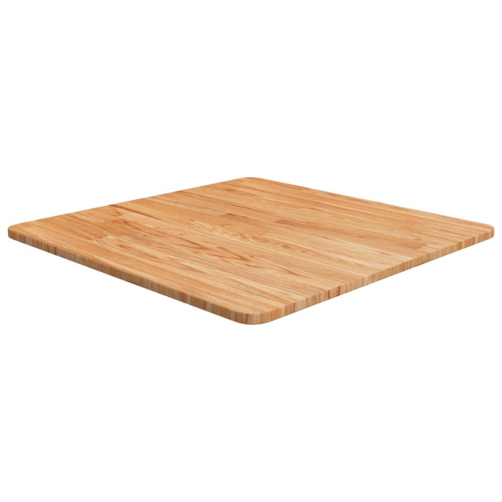 Firkantet Bordplade 40X40X1,5 Cm Ubehandlet Massivt Egetræ - Lysebrun / 60 x 60 x 1.5 cm