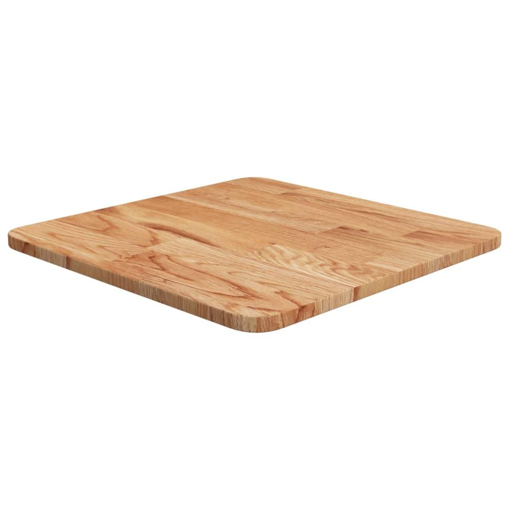 Firkantet Bordplade 40X40X1,5 Cm Ubehandlet Massivt Egetræ - Lysebrun / 40 x 40 x 1.5 cm