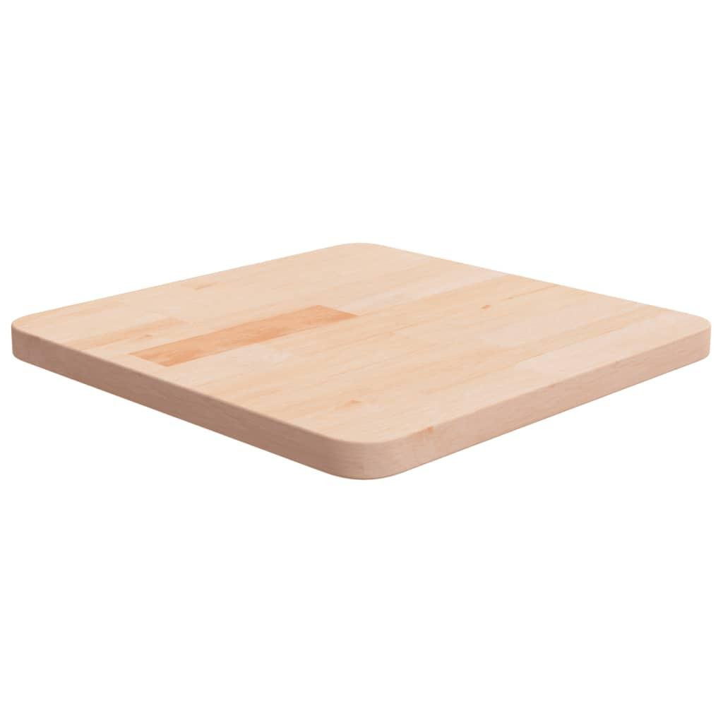 Firkantet Bordplade 40X40X1,5 Cm Ubehandlet Massivt Egetræ - Naturfarvet / 40 x 40 x 2.5 cm