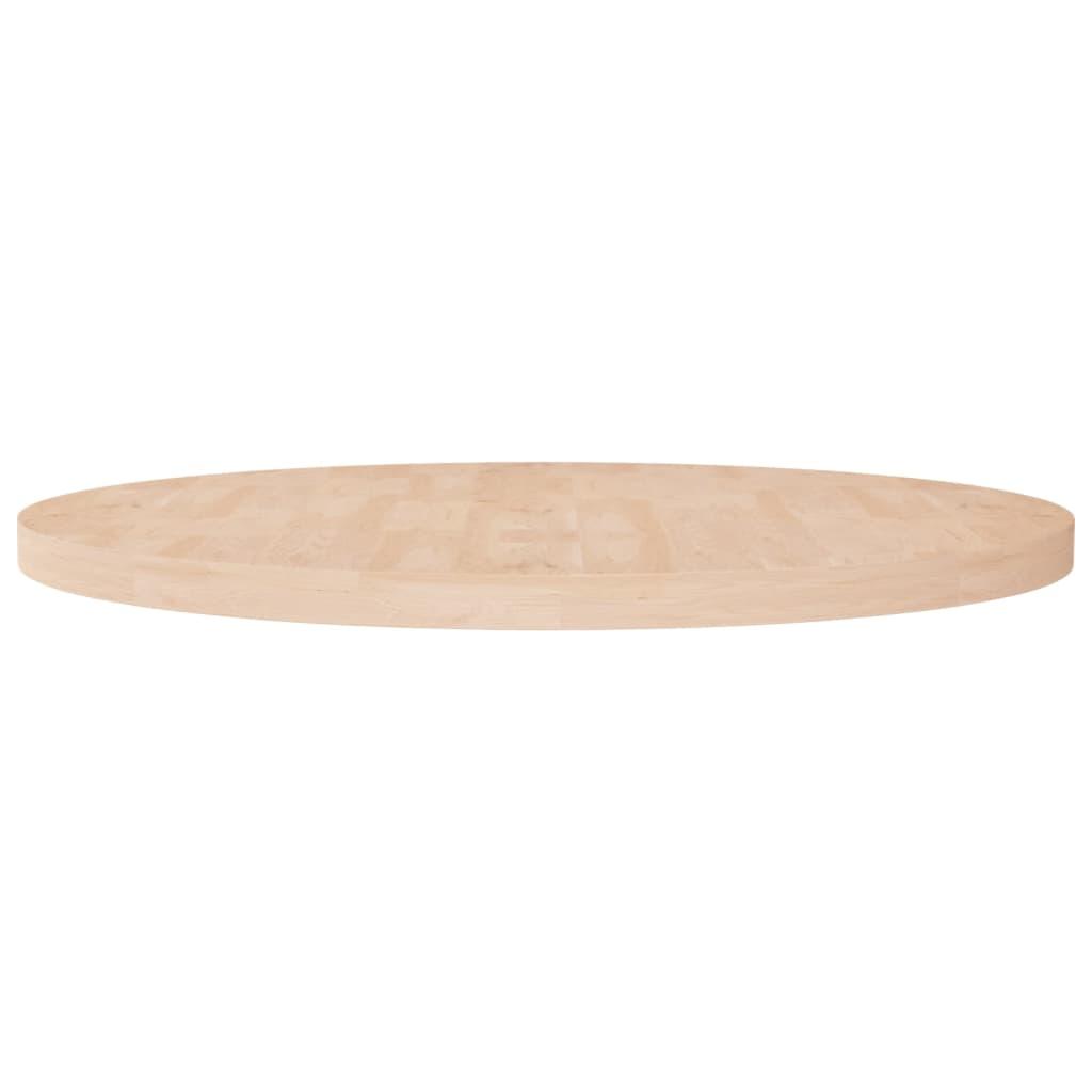 Rund bordplade Ø90x4 cm ubehandlet massivt egetræ