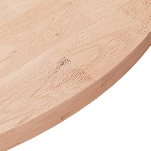 Rund bordplade Ø80x2,5 cm ubehandlet massivt egetræ