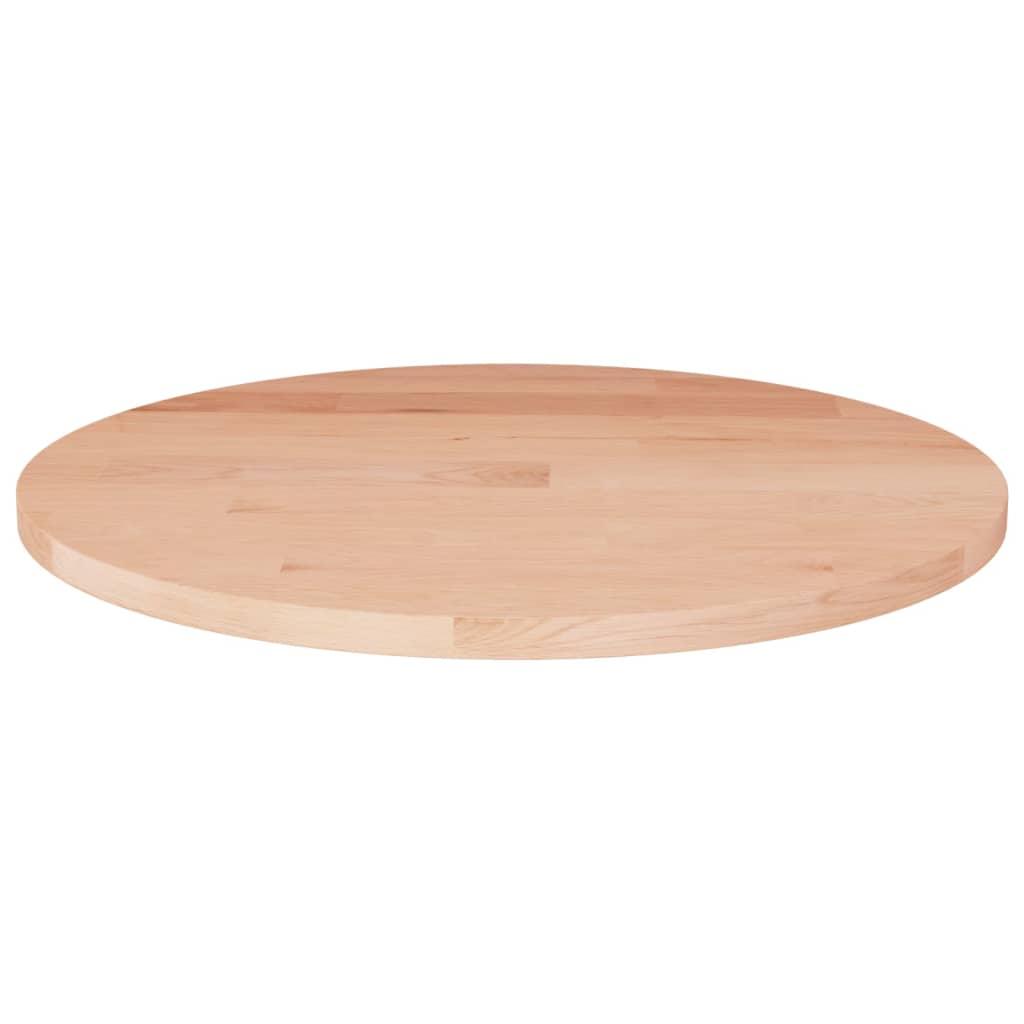 Rund Bordplade Ø40X1,5 Cm Ubehandlet Massivt Egetræ - Naturfarvet / Ø 40 x 1.5 cm