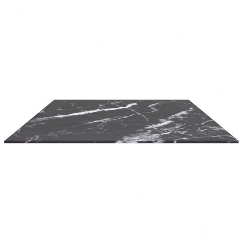 Bordplade 120 × 65 cm i 8 mm hærdet glas - sort marmordesign