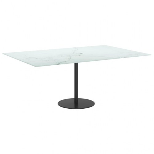 Bordplade 100 × 62 cm i 8 mm hærdet glas - hvid marmordesign