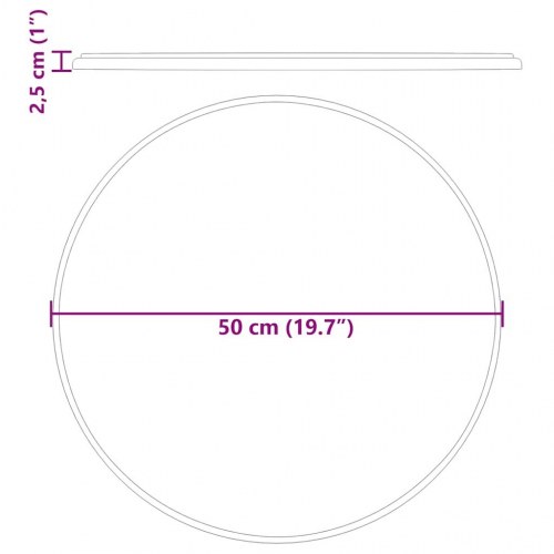 Rund bordplade Ø50 x 2,5 cm - marmor, sort