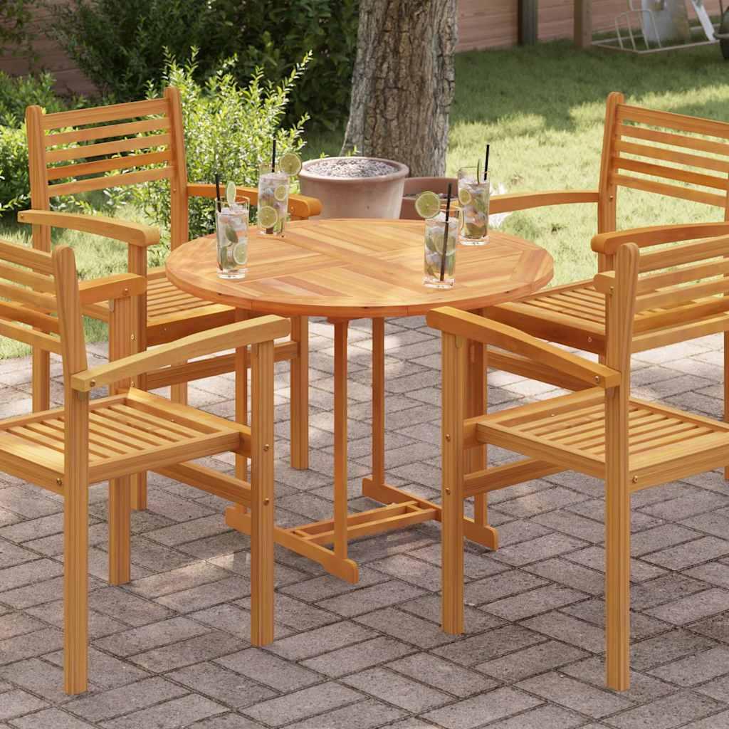Bordplade 2,5 Cm 40 Cm Massivt Teaktræ - Rund / 90 x 90 cm