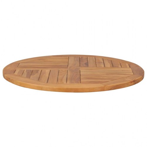 Bordplade 2,5 cm 80 cm rund massivt teaktræ