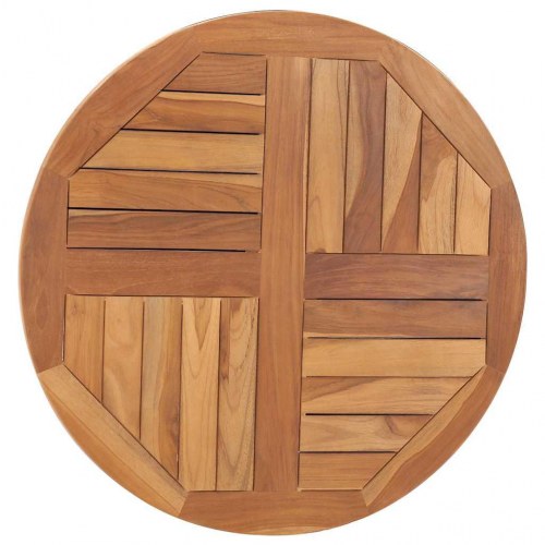 Bordplade 2,5 cm 70 cm rund massivt teaktræ