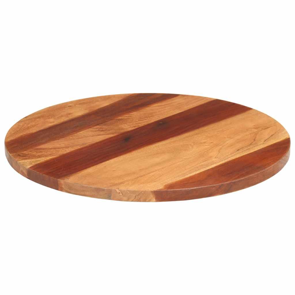 Bordplade 15-16 Mm 40 Cm Rund Massivt Akacietræ - Massivt sheeshamtræ / 60 cm 25-27 mm