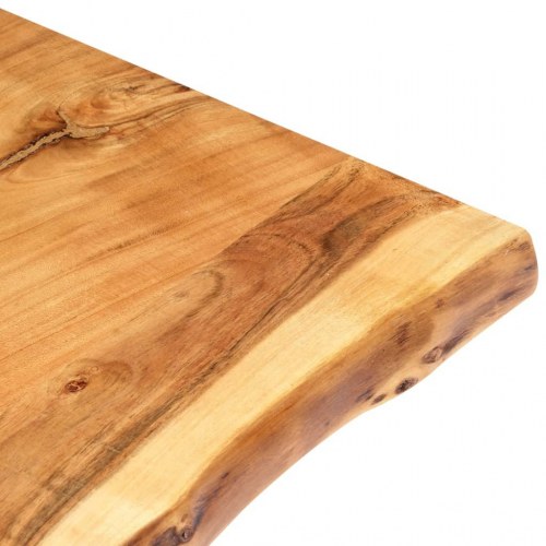 Bordplade i massivt akacietræ med naturlig kant - 118 x (50-60) x 3,8 cm