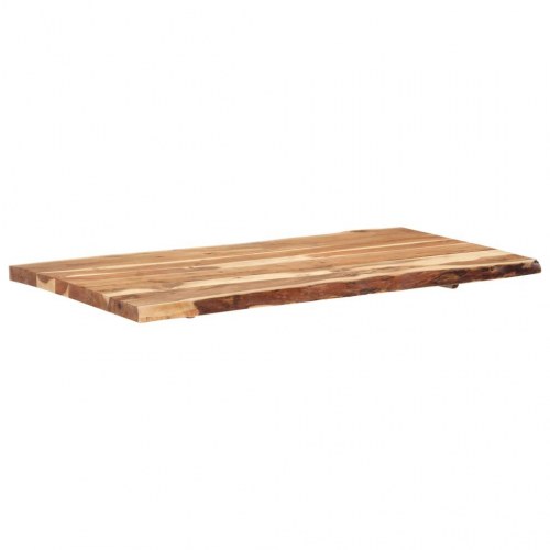 Bordplade i massivt akacietræ med naturlig kant - 118 x (50-60) x 3,8 cm
