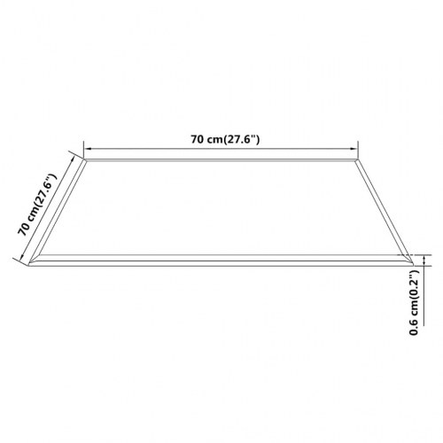 Bordplade i hærdet glas - firkantet 70 × 70 cm, sort