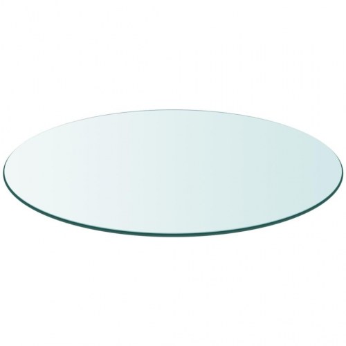Rund bordplade i hærdet glas - 90 cm, transparent