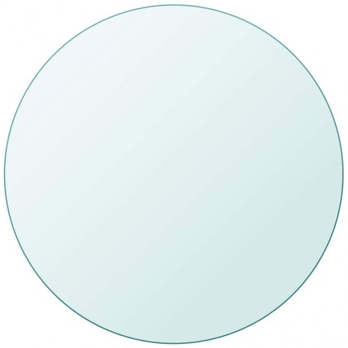 Rund bordplade i hærdet glas - 80 cm, transparent