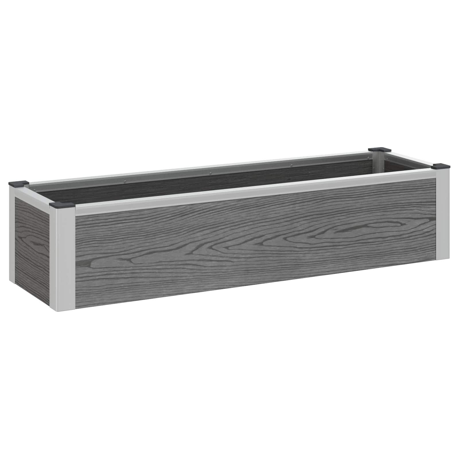 Højbed Grå 100 x 30 x 22 cm WPC og Aluminium