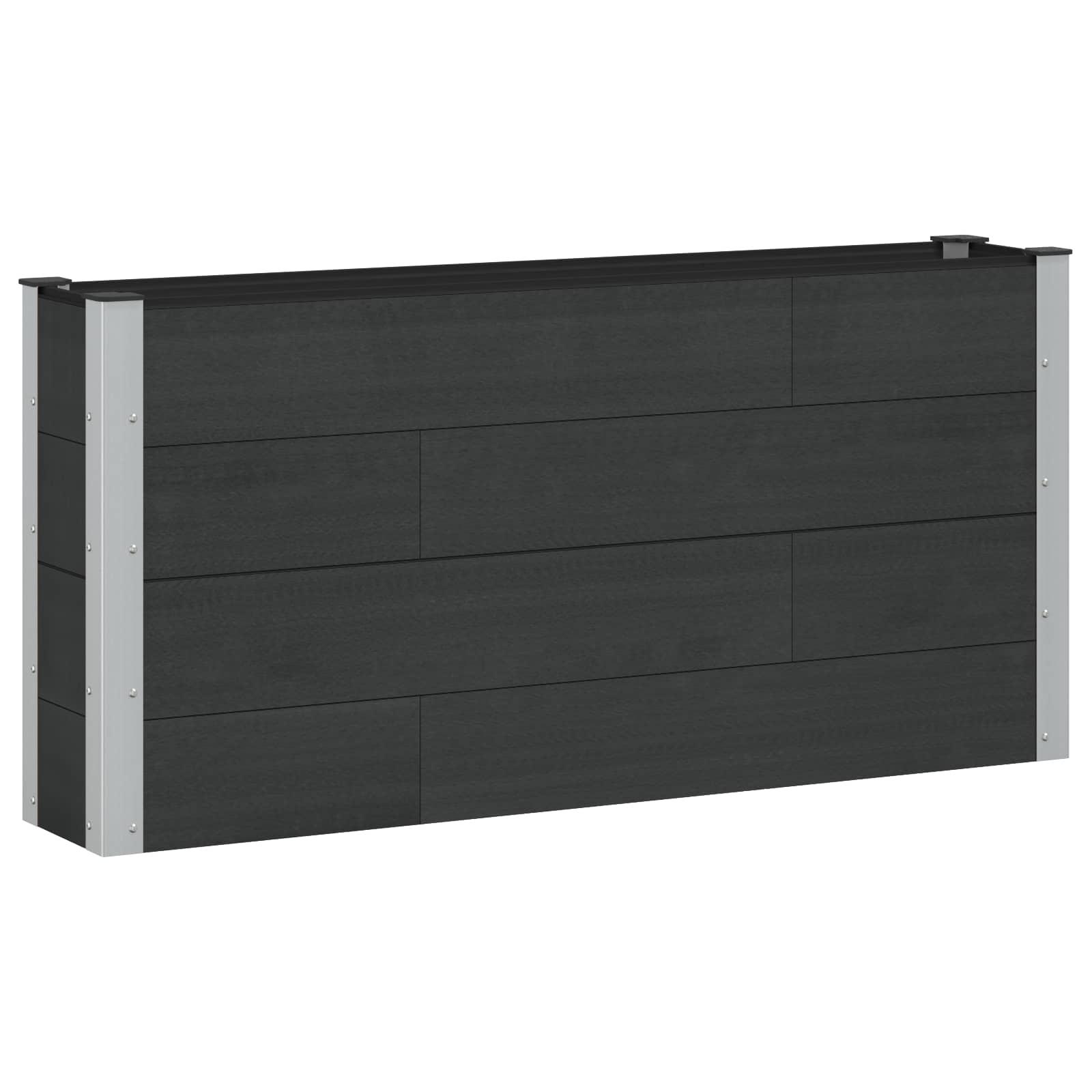 Højbed Sort 150 x 30 x 72 cm alu.