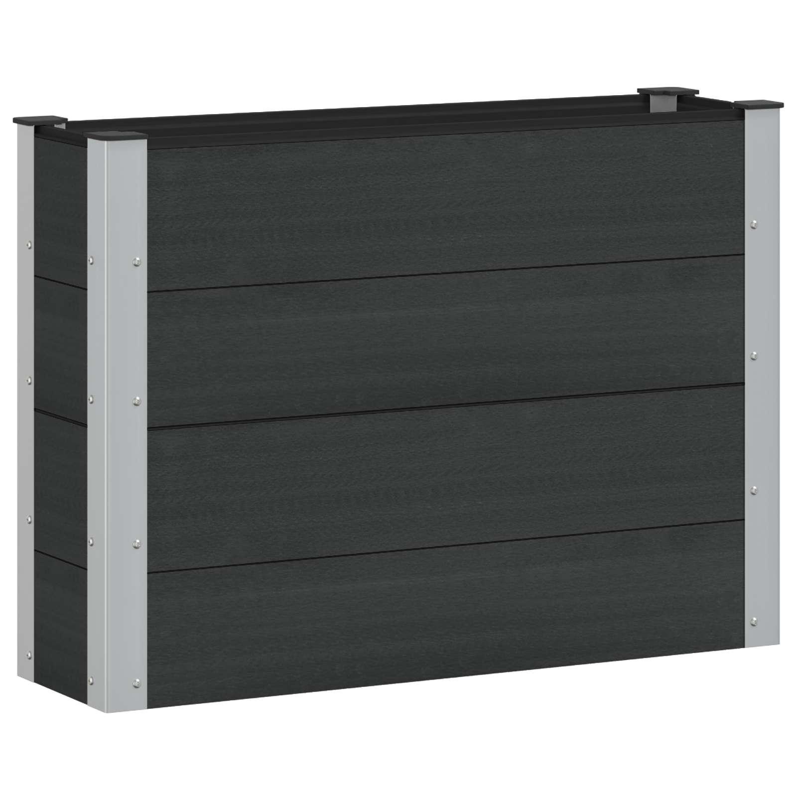 Højbed Sort 100 x 30 x 72 cm alu.