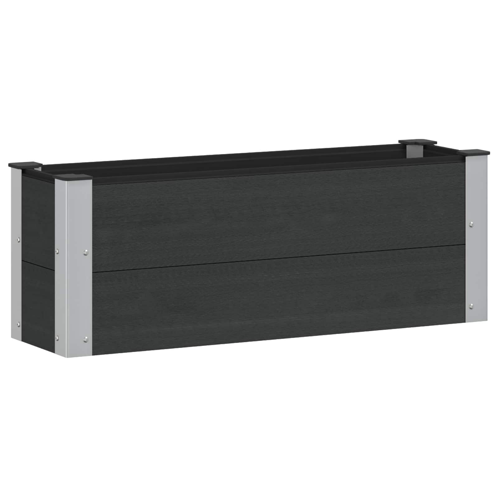 Højbed Sort 100 x 30 x 36 cm alu.