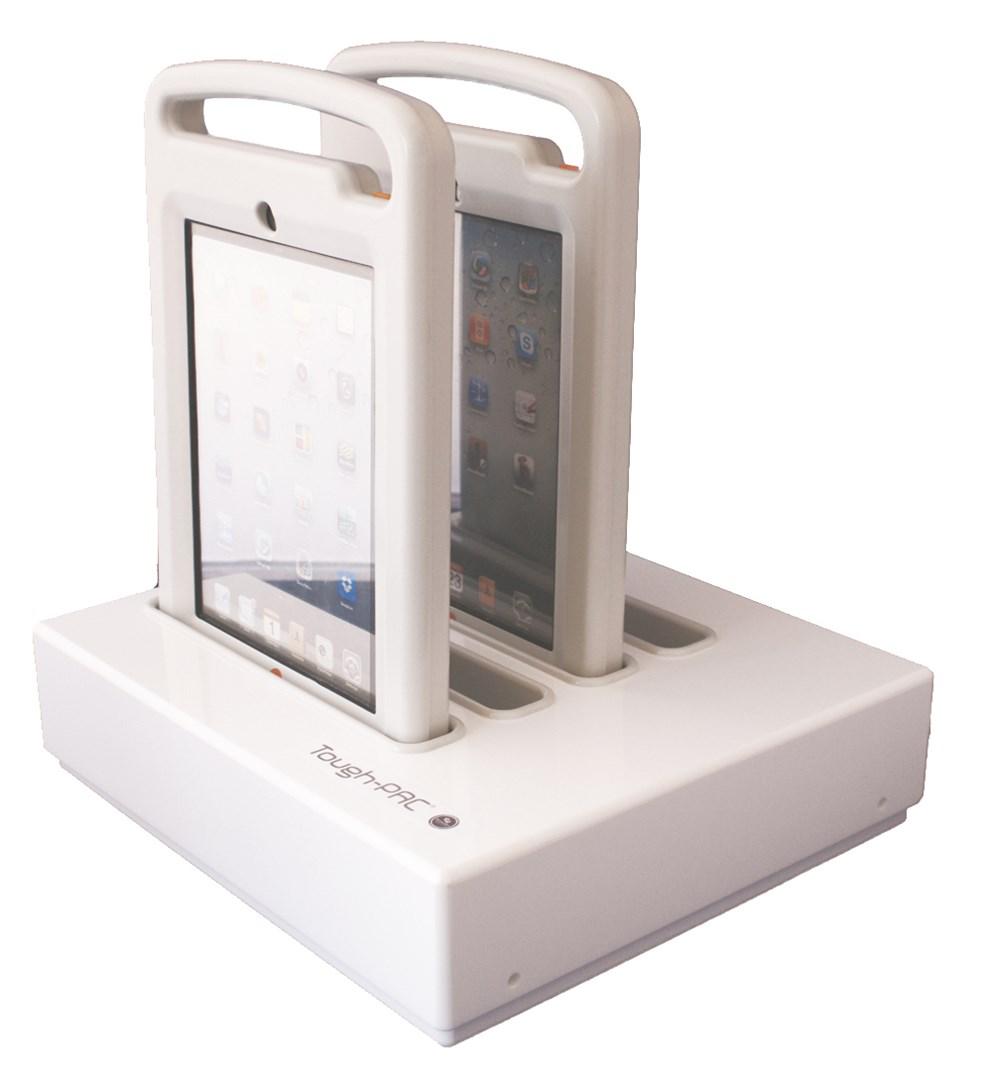 Tough-PAC hvidt indendÃ¸rs tablet-etui med ladestation