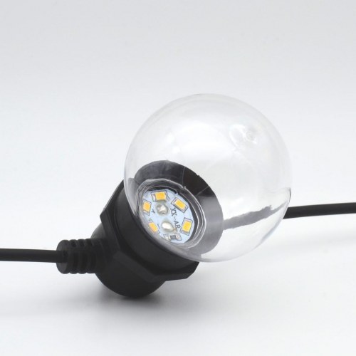 Lyskæde 10 m med 24 LED-pærer - varm hvid, IP44 (463627)