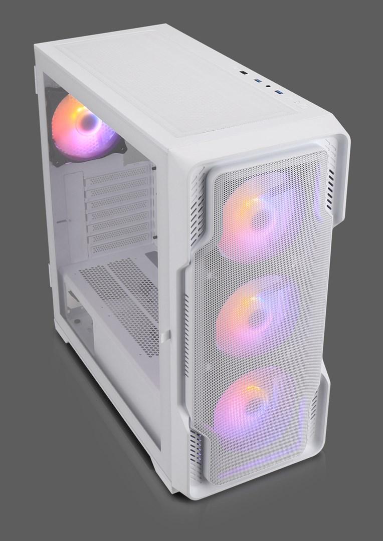 Nanoxia DS-9 ARGB Midi Tower - hvidt PC kabinet med glas