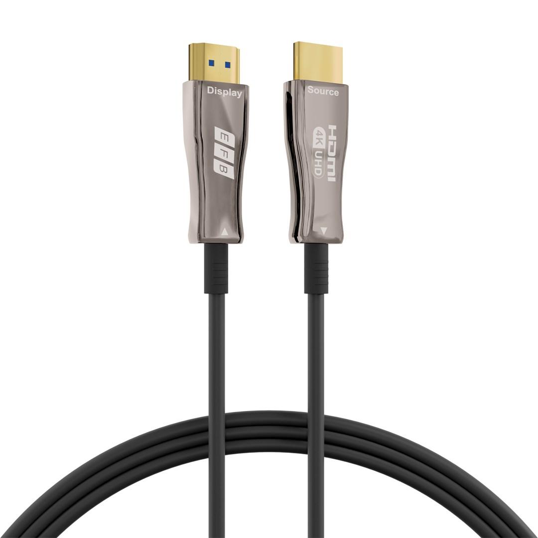 HDMI-kabel 20 m - 4K/60 Hz, High Speed med Ethernet, sort/rustfrit stÃ¥l