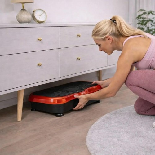 Extralink Moonwalk Spin - vibrationsplade til træning 200 W, rød