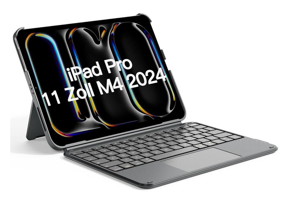 Bluetooth tastatur med touchpad - QWERTZ, grÃ¥ (Inateck KB04122-11)