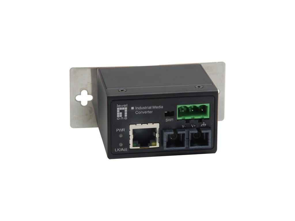 LevelOne industriel mediekonverter - RJ45 til ST, Fast Ethernet, multimode fiber 2 km, -40 °C til 75 °C billede