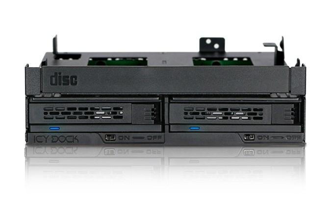 Icy Dock MB732SPO-B - 2x 2,5" hot-swap drevskuffe til 3,5" bay, sort billede