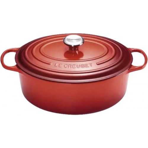 Le Creuset oval gryde/stegegryde 13,9 l - rød, 40 cm