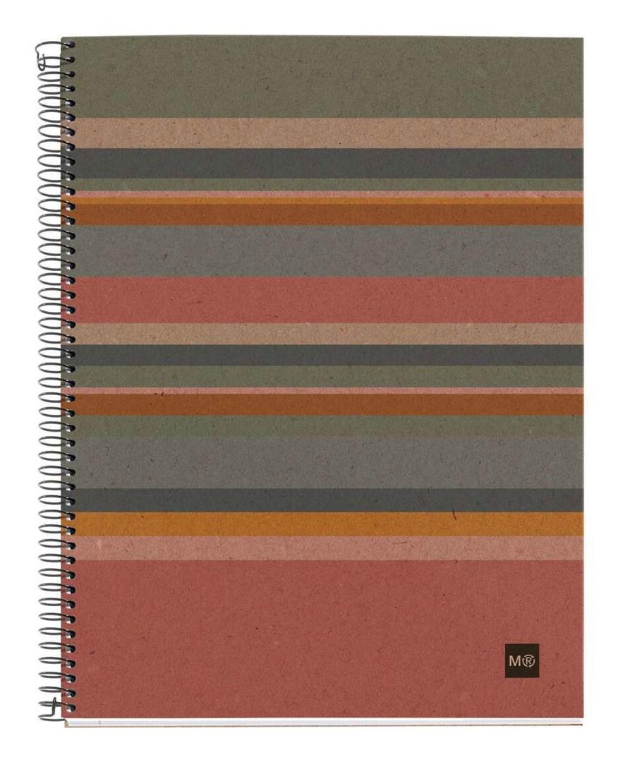 A5 spiralnotesbog med hÃ¥rdt omslag - 120 ark, ternet, stribet design