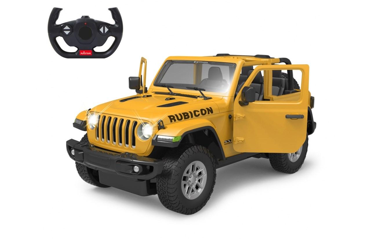 Fjernstyret bil - Jeep Wrangler JL 1:14, elektrisk motor, gul