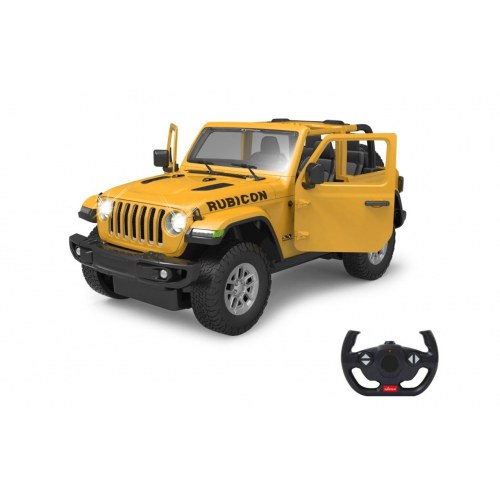 Fjernstyret bil - Jeep Wrangler JL 1:14, elektrisk motor, gul