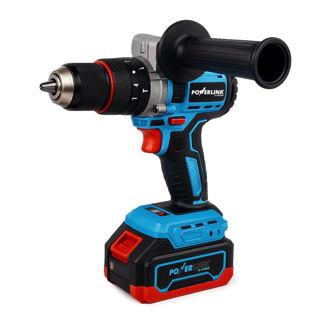 Extralink POWERLINK PWL-06 20V slagboremaskine/skruemaskine - 13 mm, 2Ã4 Ah, med sidehÃ¥ndtag