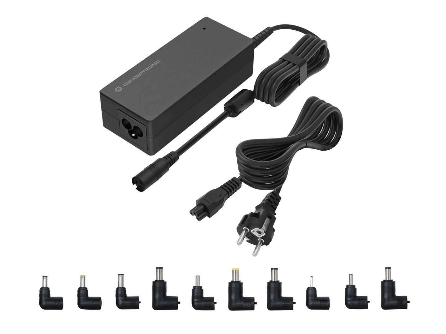 Conceptronic OZUL08B10 - 90 W universel laptop-oplader med 10 stik