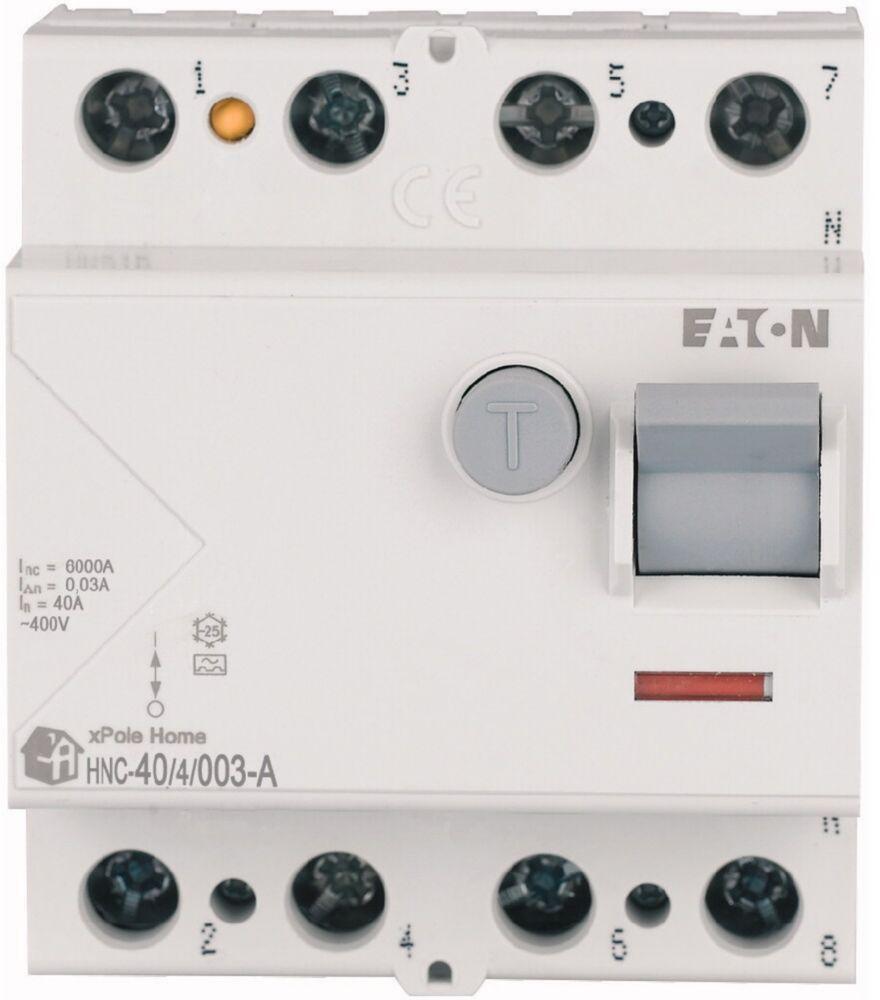 Eaton HNC-40/4/003-A fejlstrÃ¸msafbryder 40 A, 4-polet, 30 mA (Type A) - 6 kA