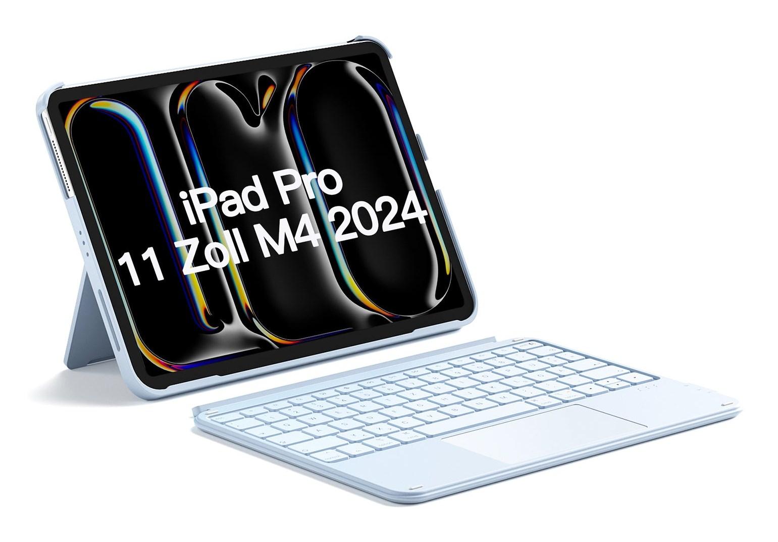 Bluetooth tastatur med touchpad - QWERTZ, blÃ¥ (Inateck KB04122)