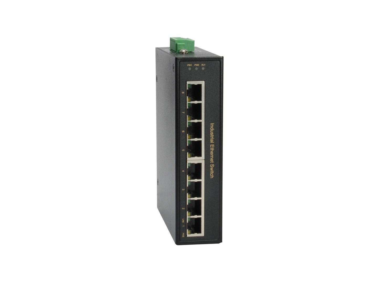 LevelOne IFP-0801 - 8-port Fast Ethernet PoE industriswitch, 4 PoE-porte, 802.3at/af, 126 W, -40° til 75°C billede