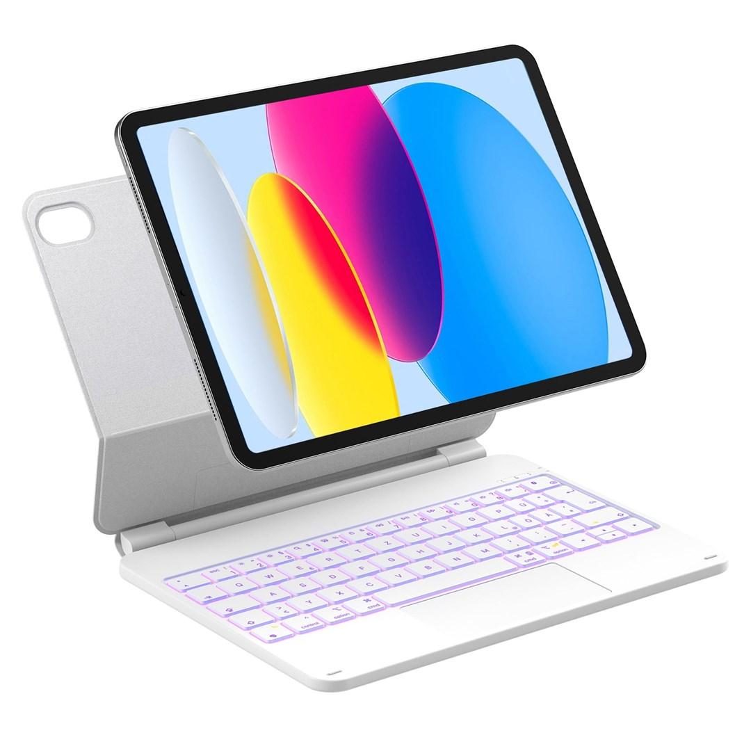 Folio-tastaturetui til iPad 11" med baglys - hvid (Inateck KB09119-10)