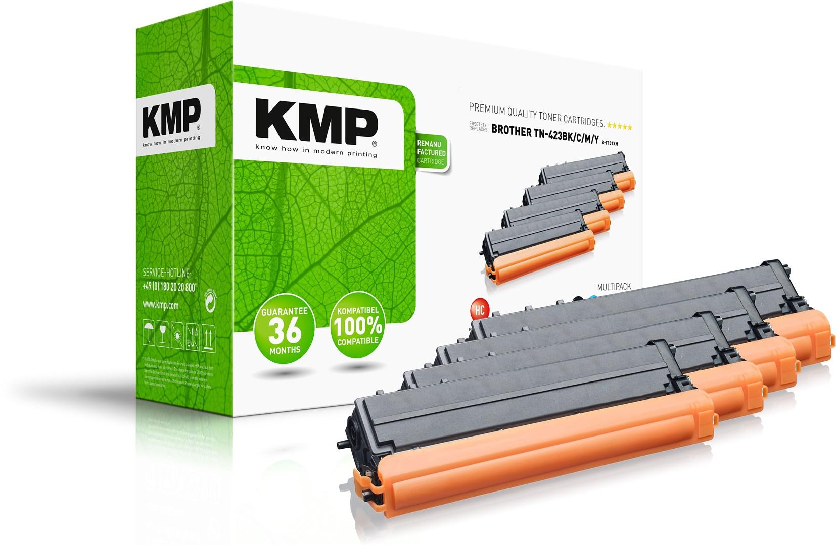 KMP B-T101VX toner - multipack (BK/C/M/Y), høj kapacitet, kompatibel med Brother
