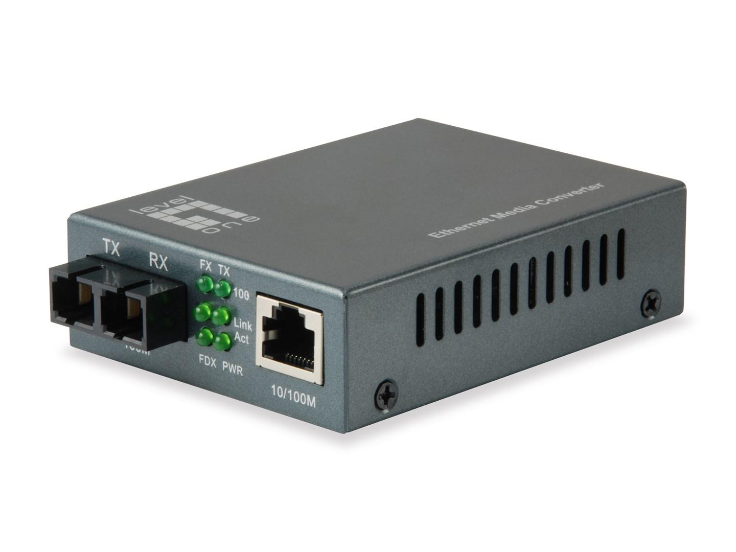 LevelOne FVT-1105 RJ45 til SC Fast Ethernet mediekonverter - singlemode 1550 nm, 80 km billede