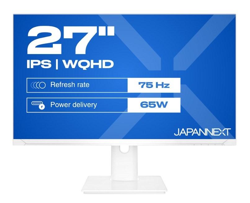 JAPANNEXT JN-IPS270WQHD75F-C65W-HSP-W 27" IPS skærm - WQHD, 75 Hz, hvid