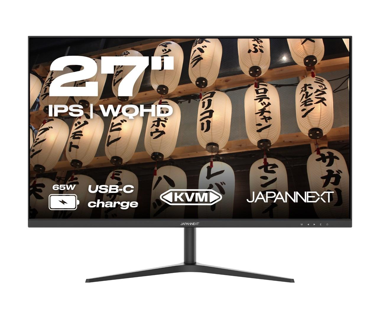 JAPANNEXT JN-IPS27WQHDR-C65W - 27" IPS WQHD skærm med USB‑C 65 W og KVM